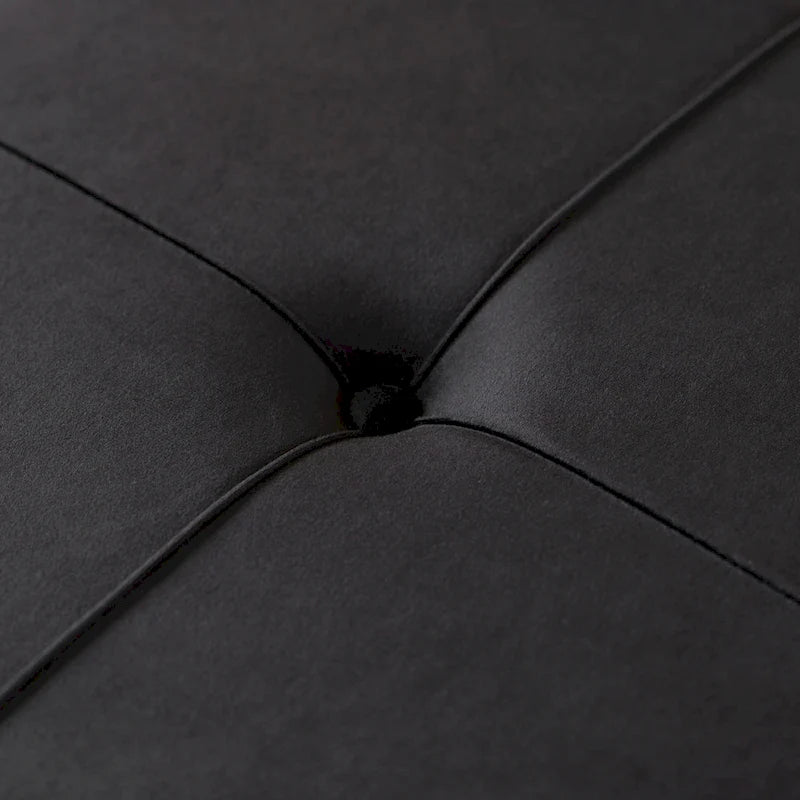 Tabouret ottoman rond en velours surélevé avec piètement doré en forme d'épingle à cheveux