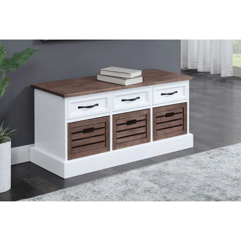 Armoire traditionnelle en bois Paola avec paniers