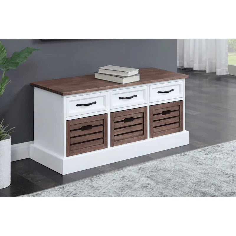 Armoire traditionnelle en bois Paola avec paniers