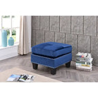 Pouf en velours capitonné Meharrize de Copper Grove