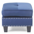 Pouf en velours capitonné Meharrize de Copper Grove