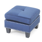 Pouf en velours capitonné Meharrize de Copper Grove