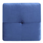 Pouf en velours capitonné Meharrize de Copper Grove
