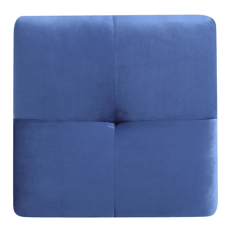 Pouf en velours capitonné Meharrize de Copper Grove
