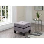 Pouf en velours capitonné Meharrize de Copper Grove