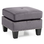 Pouf en velours capitonné Meharrize de Copper Grove