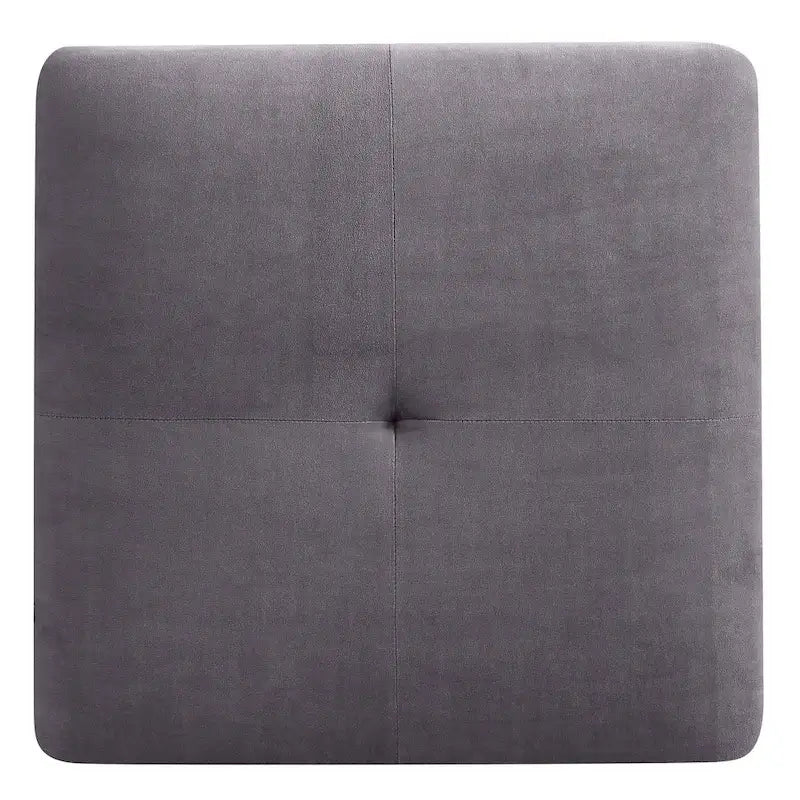 Pouf en velours capitonné Meharrize de Copper Grove