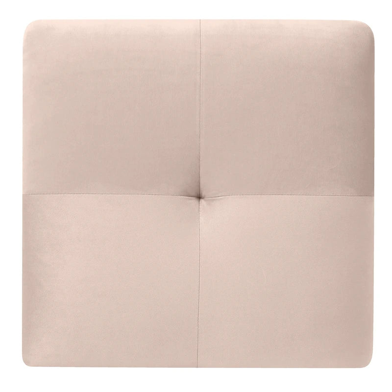 Pouf en velours capitonné Meharrize de Copper Grove