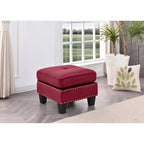 Pouf en velours capitonné Meharrize de Copper Grove