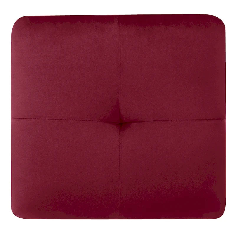 Pouf en velours capitonné Meharrize de Copper Grove