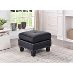 Pouf en velours capitonné Meharrize de Copper Grove