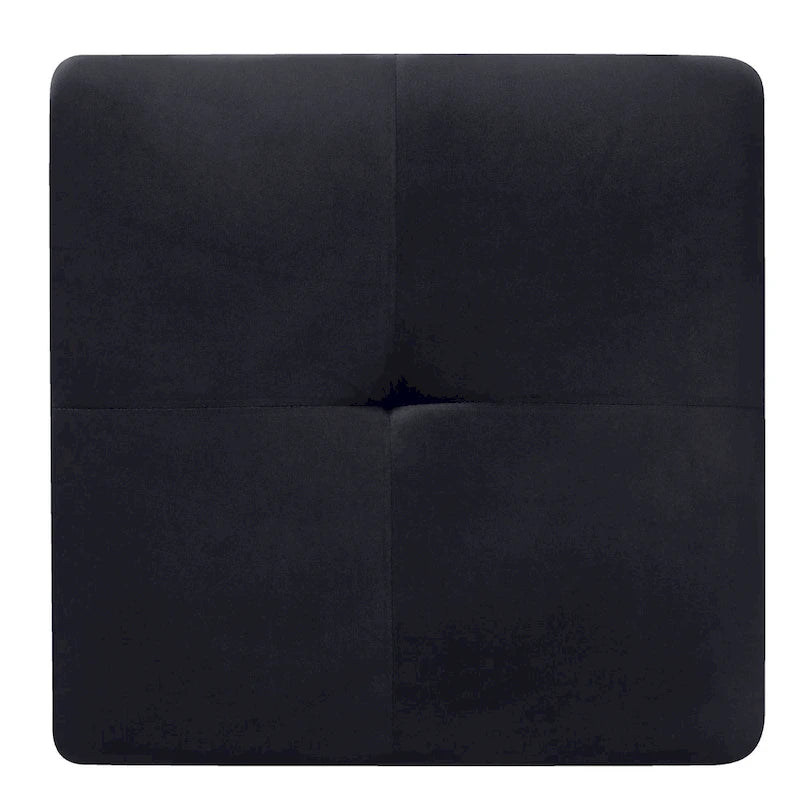 Pouf en velours capitonné Meharrize de Copper Grove