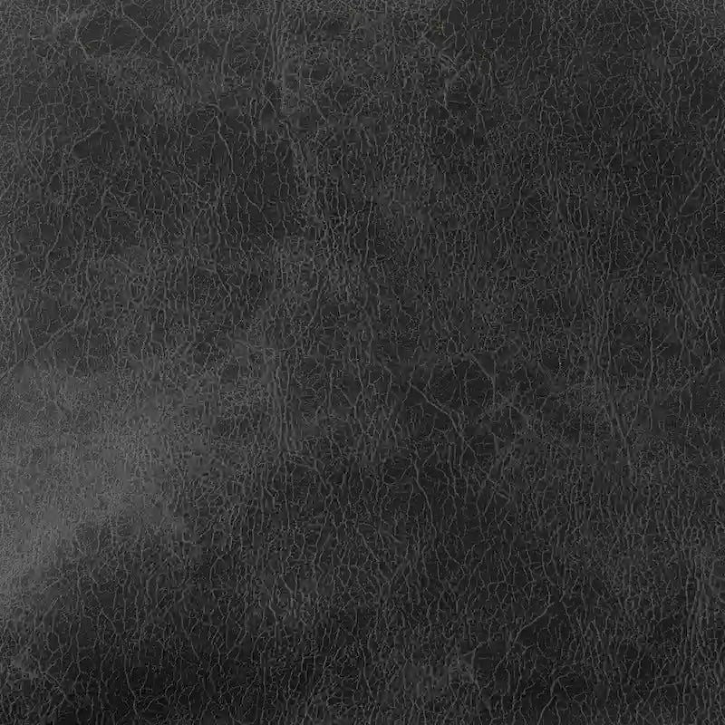 Fauteuil d'appoint Leonidas en similicuir noir avec structure en métal noir