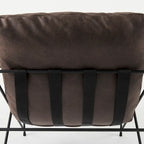 Fauteuil d'appoint Leonidas en similicuir noir avec structure en métal noir