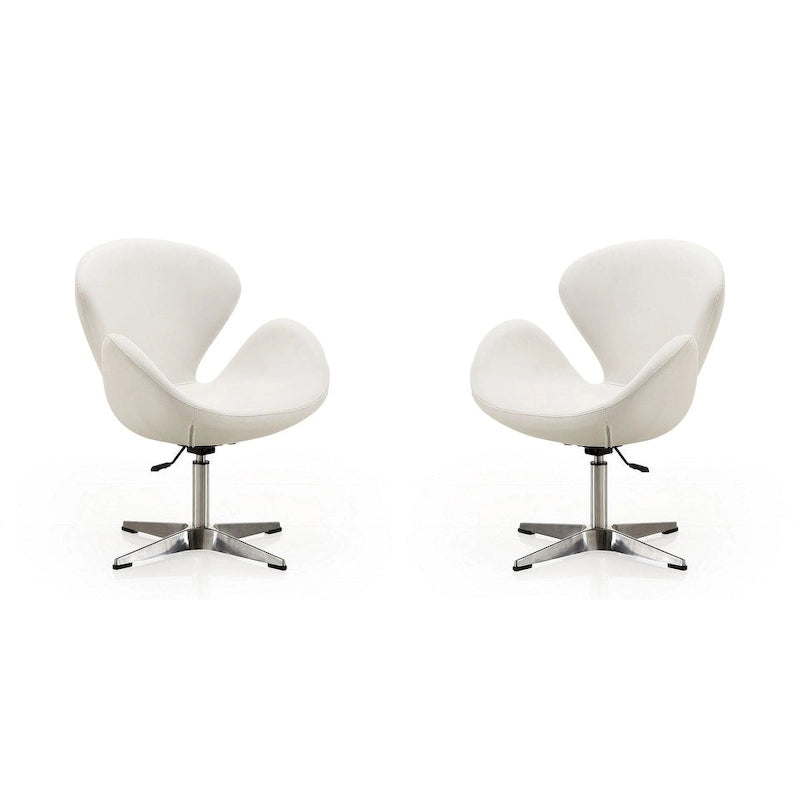Fauteuil pivotant réglable chromé Manhattan Comfort (lot de 2)