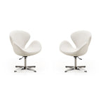 Fauteuil pivotant réglable chromé Manhattan Comfort (lot de 2)