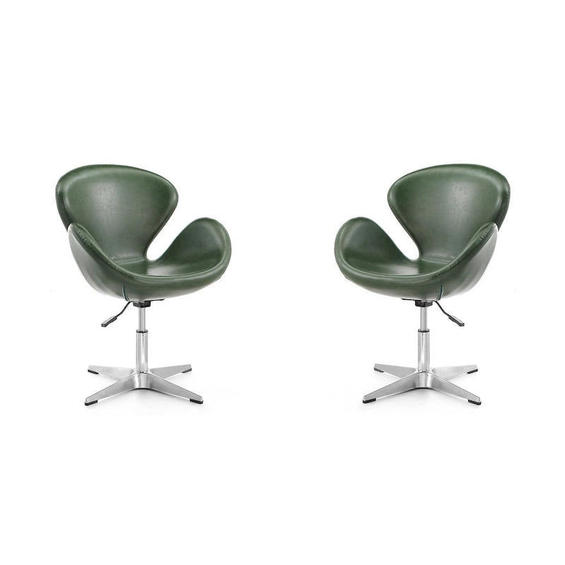 Fauteuil pivotant réglable chromé Manhattan Comfort (lot de 2)