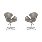 Fauteuil pivotant réglable chromé Manhattan Comfort (lot de 2)