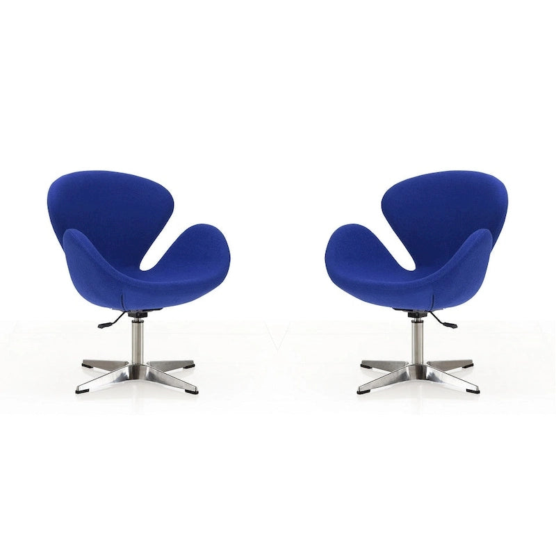 Fauteuil pivotant réglable chromé Manhattan Comfort (lot de 2)