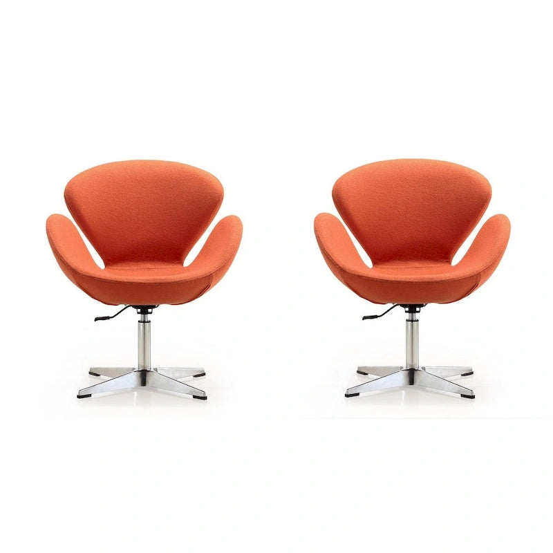 Fauteuil pivotant réglable chromé Manhattan Comfort (lot de 2)
