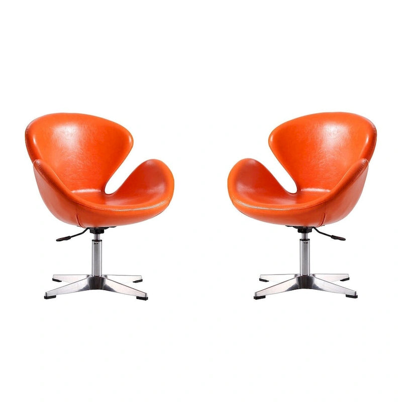 Fauteuil pivotant réglable chromé Manhattan Comfort (lot de 2)