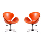 Fauteuil pivotant réglable chromé Manhattan Comfort (lot de 2)