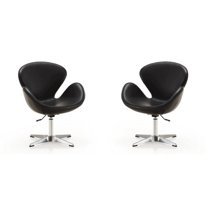 Fauteuil pivotant réglable chromé Manhattan Comfort (lot de 2)