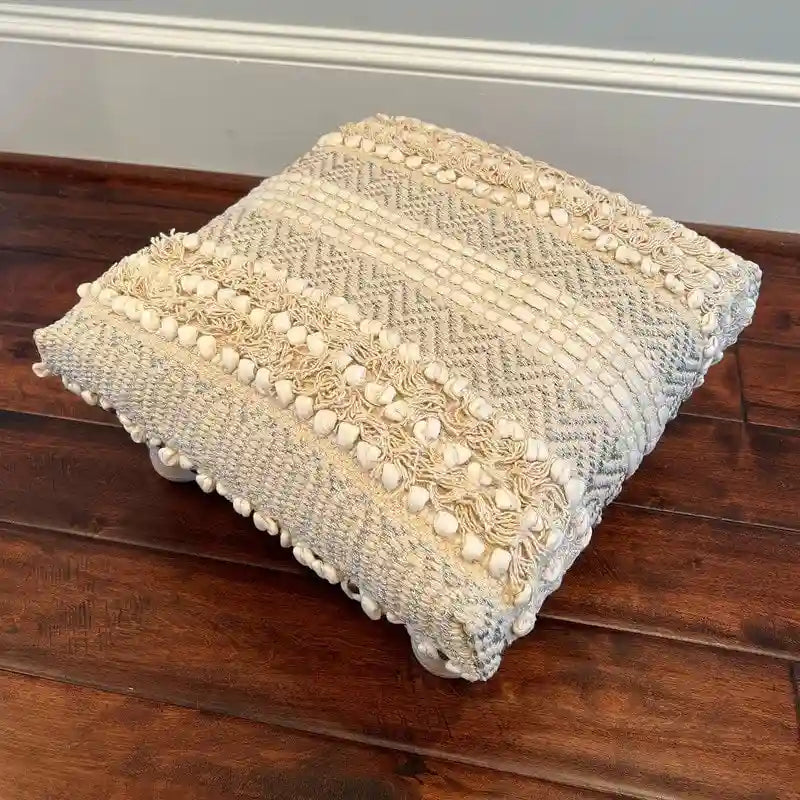 Tabouret rembourré en coton dhurrie fait main HERATE ORIENTAL