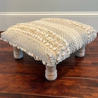 Tabouret rembourré en coton dhurrie fait main HERATE ORIENTAL