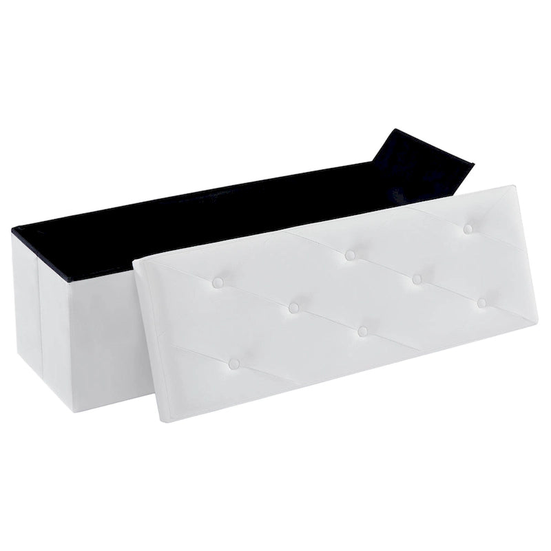 Pouf de rangement pliable, repose-pieds, pouf en cuir capitonné, petit pouf cube pour salon, chambre ou dortoir