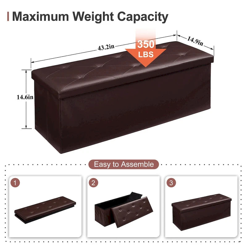 Pouf de rangement pliable, repose-pieds, pouf en cuir capitonné, petit pouf cube pour salon, chambre ou dortoir