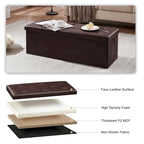 Pouf de rangement pliable, repose-pieds, pouf en cuir capitonné, petit pouf cube pour salon, chambre ou dortoir