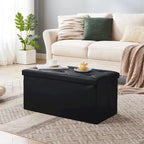 Pouf de rangement pliable, repose-pieds, pouf en cuir capitonné, petit pouf cube pour salon, chambre ou dortoir