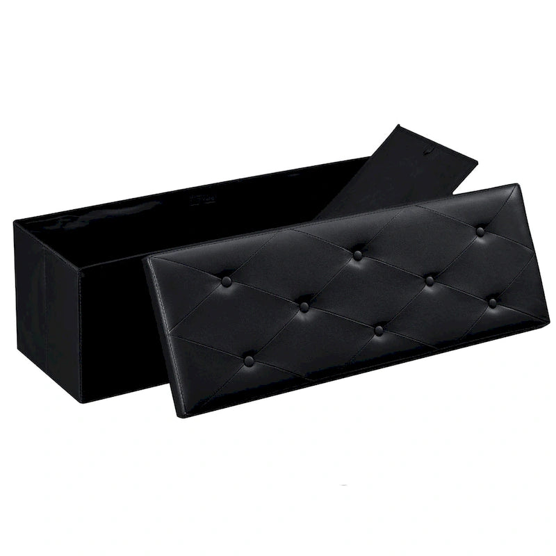 Pouf de rangement pliable, repose-pieds, pouf en cuir capitonné, petit pouf cube pour salon, chambre ou dortoir