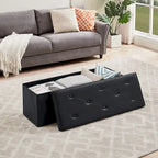 Pouf de rangement pliable, repose-pieds, pouf en cuir capitonné, petit pouf cube pour salon, chambre ou dortoir