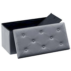 Pouf de rangement pliable, repose-pieds, pouf en cuir capitonné, petit pouf cube pour salon, chambre ou dortoir
