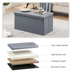 Pouf de rangement pliable, repose-pieds, pouf en cuir capitonné, petit pouf cube pour salon, chambre ou dortoir