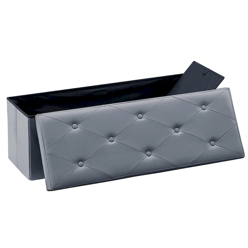 Pouf de rangement pliable, repose-pieds, pouf en cuir capitonné, petit pouf cube pour salon, chambre ou dortoir