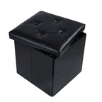 Pouf de rangement pliable, repose-pieds, pouf en cuir capitonné, petit pouf cube pour salon, chambre ou dortoir