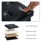 Pouf de rangement pliable, repose-pieds, pouf en cuir capitonné, petit pouf cube pour salon, chambre ou dortoir