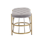 Banquette de salon SEYNAR 40 en velours avec double étagère à chaussures