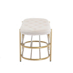 Banquette de salon SEYNAR 40 en velours avec double étagère à chaussures