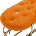 Banquette de salon SEYNAR 40 en velours avec double étagère à chaussures