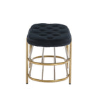 Banquette de salon SEYNAR 40 en velours avec double étagère à chaussures