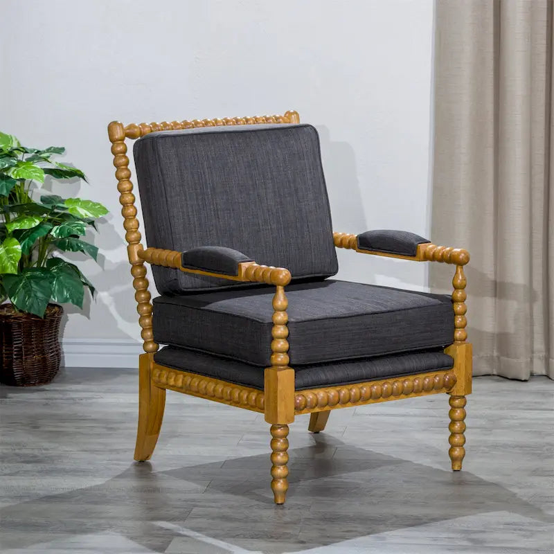 Fauteuil à fuseaux en tissu