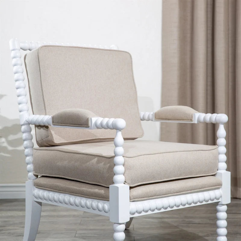 Fauteuil à fuseaux en tissu