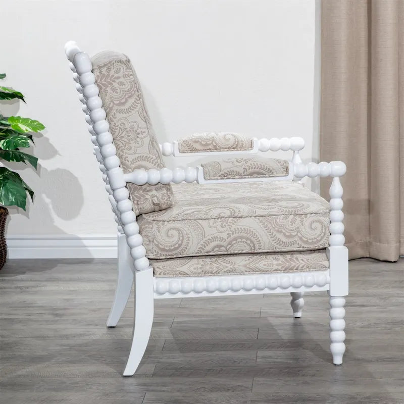 Fauteuil à fuseaux en tissu
