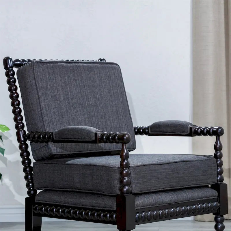 Fauteuil à fuseaux en tissu