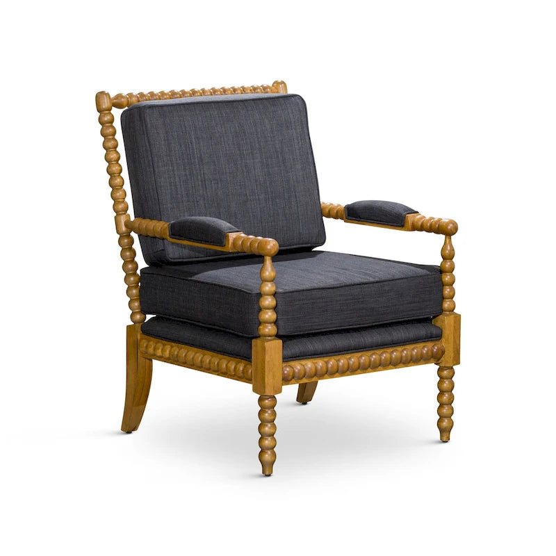 Fauteuil à fuseaux en tissu
