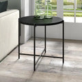 Table d'appoint ronde Loretta de 60 cm de large avec plateau en MDF